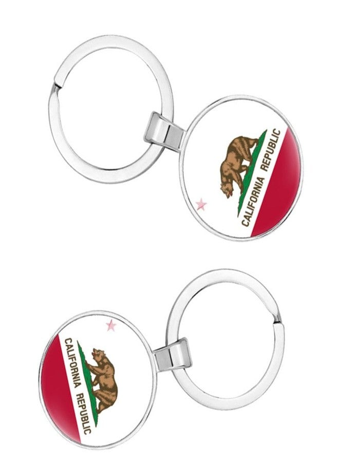 vmcoatdu California Key Chain Keyring Gift Men Women Keychain Stainless Steel and Inlaid Glass Materials - Image 5
